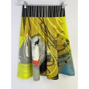 Volt Design Art To Wear‎ Multicolored Skirt Sz 2 Elastic Waist A Line Stretchy